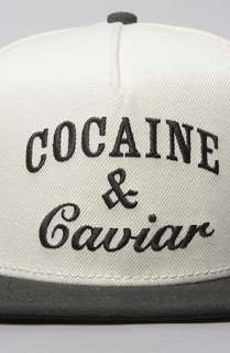 Crooks and Castles The Coca Caviar Snapback Hat in White Black 