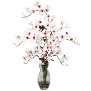  Dendrobium with Vase Silk Flower Arrangement 1190 WH 