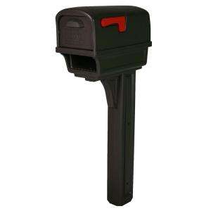 Rubbermaid Gentry 50 in. Plastic All In One Post Mount Mailbox and 