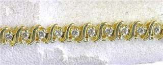 Estate 1 carat Diamond 14k Yellow Gold Tennis Bracelet  