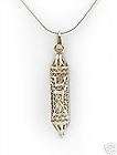   silver mezuzah necklace jewish pendant 