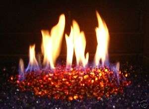 10 # HOT ORANGE GLASS DROPS Fireplace Gas Logs FirePit  