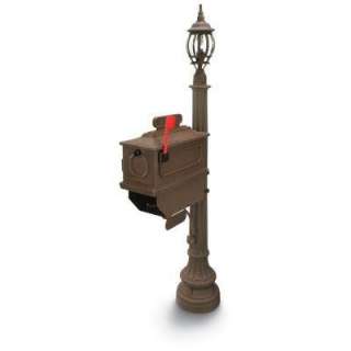   Unlimited1812 Beaumont 72 in. Plastic Coffee Mailbox with Lantern Post