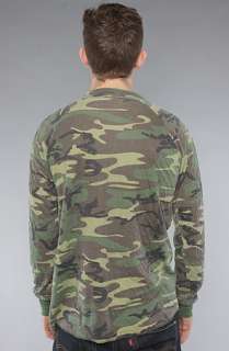 Rothco The Vintage Woodland Camo Henley in Olive Camo  Karmaloop 