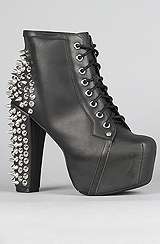   Campbell The Spike Shoe in Black with Silver Studs, Shoes for Women