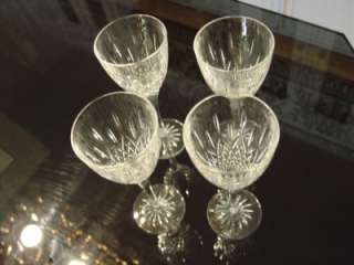Crystal Wine Glasses Italian Tosca Cut Diamond Italy  