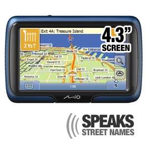 Mio M401 Auto GPS   4.3 Touch Screen Display, Text To Speech, Lane 