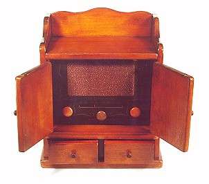 despite its kitschy appearance this radio has a solid hardwood cabinet 