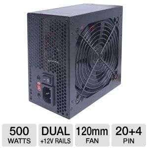 VisionTek 900346 ATX Power Supply   500W, 120mm Fan, Dual +12V Rails 