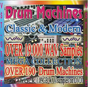 Drum Machines OVER 19.000 WAV samples over 190 classic and modern Drum 