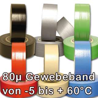Panzerband Gewebeband Gafferband in 6 Farben  5°bis+60°  