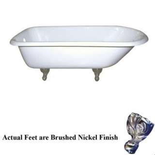   and Claw Feet Roll Top Tub with 3 3/8 in. Centers inTub Wall in White