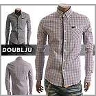 Happy lighter Mens Casual Check Plaid Button Collar Dress Shirts (NS2)