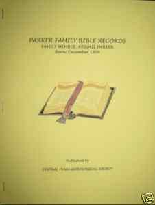 PARKER FAMILY BIBLE RECORDS FAMILY  ABIGAIL PARKER  