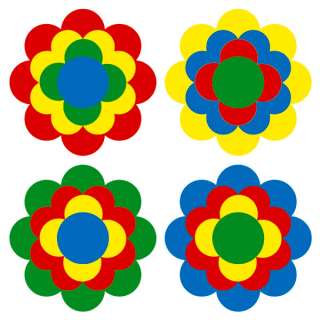 Stck. 10 cm Prilblumen Prilblume Aufkleber Retro Blumen 