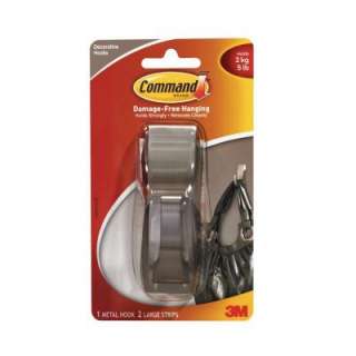 Command Brushed Nickel Large 5 Lb. 4 In. Metal Hook MR03 BN at The 