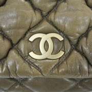 CHANEL Leather Small BUBBLE QUILT Flap Bag Purse  
