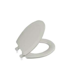   Toilet Seat with Closed front Cover and Plastic Hinge in Ice Grey