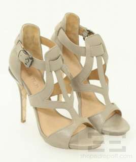 LAMB Taupe Leather Strappy Quiana Heels, Size 8M NEW  