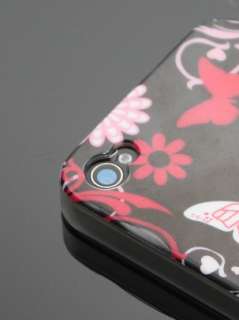 Apple iPhone 4 Hülle CASE Tasche Cover Butterfly Strass  