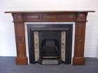 Antique Victoran Oak Fireplace Mantel with Minton Tiles c1880