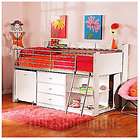 Child Kid Twin Storage Loft Bunk Bed With Desk and Drawers FREE SHIP