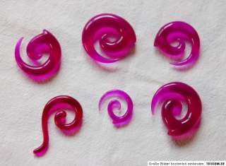 NEU Sichel Horn Spirale NEON pink 7 mm Plug Piercing  