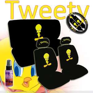   11 Pieces Tweety Bird Car Seat Covers Wheel Cover Set with Gift  