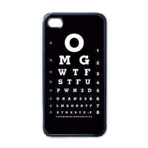 New Funny Eye Test Chart Apple iPhone 4 4S Hard Case Cover Black 