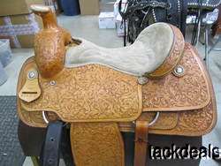 Sante Fe Hand Made Roping Saddle 16 Used 2X Fully Hand Tooled  