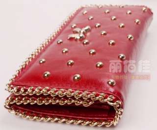 2011 newest Classic Double C leather CoCo Wallet Metallic Bow Rivet 