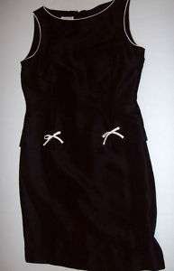 Vintage David Warren New York Blk/Wht Dress Size 8 Silk  