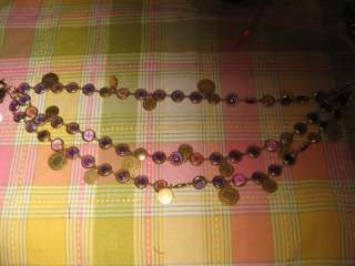Coach purple necklace Daphne Medallion 3 str and 94234  