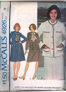 Vintage McCalls Womans Pattern 4926 sizes 10 20  