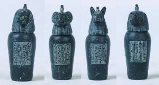 GODS CANOPIC JARS SET EGYPTIAN DEITY STATUE  