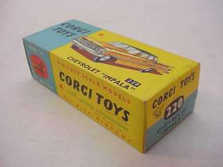 VINTAGE 1960s CORGI TOY CAR~CHEVROLET IMPALA #220 w BOX  