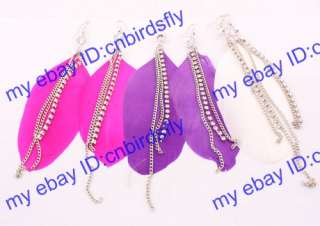Long feather Earrings wholesale jewellery lots 12pairs  