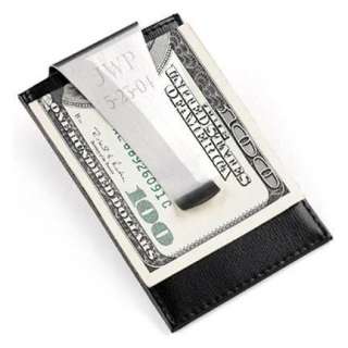 Stylish Personalized Leather Money Clip / Card Holder  