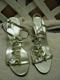 FIONI Champagne 3.25 Evening Heels Shoes Sandals Size 7.5 7 1/2 