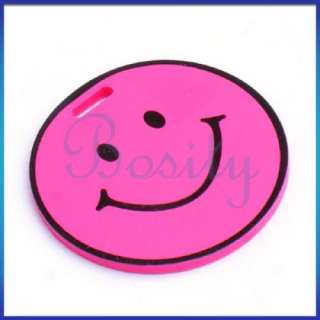Smiley Face Pink Travel Suitcase Luggage Name ID Tags  