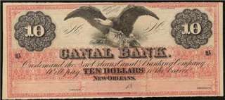   BILL NEW ORLEANS LOUISIANA CANAL BANK NOTE CHOICE UNCIRCULATED  