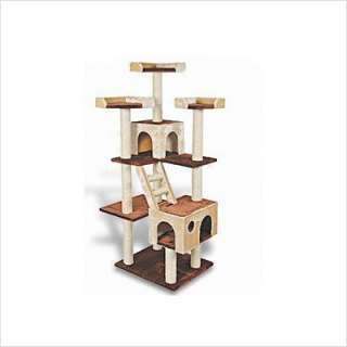 Kitty Mansions Beverly Hills Cat Tree in Brown and Beige Beverly Hills 
