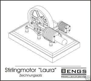 Zeichnungssatz Stirlingmotor Laura Heißluftmotor  