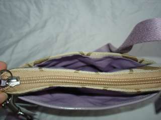Authentic NWT COACH 45797 Khaki Lavender SIGNATURE STRIPE Swingpack 