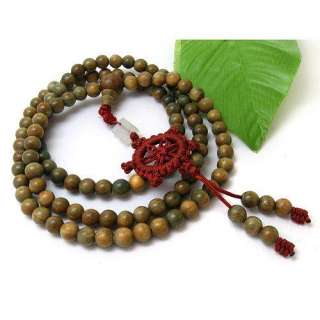 Tibet Buddhism 108 Green Sandalwood Prayer Bead Mala Necklace