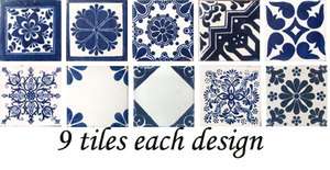   Mexican Tiles Ceramic Talavera Clay 4x4 Tile diferent designs  