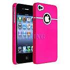   Hot Pink Case Cover W/Chrome For Apple iPhone 4 4G 4S Free Postage