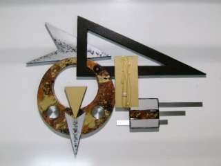 Contemporary Modern Abstract wood metal Wall Sculpture  