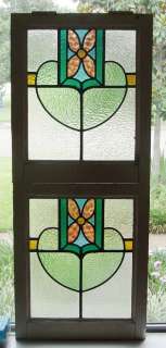 Pair of Antique Stained Glass Windows Stunning 6 Color  