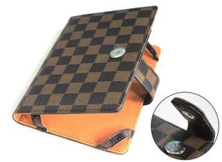 Brown Plaid Leather case cover for  kindle 4 4th+SPx2  